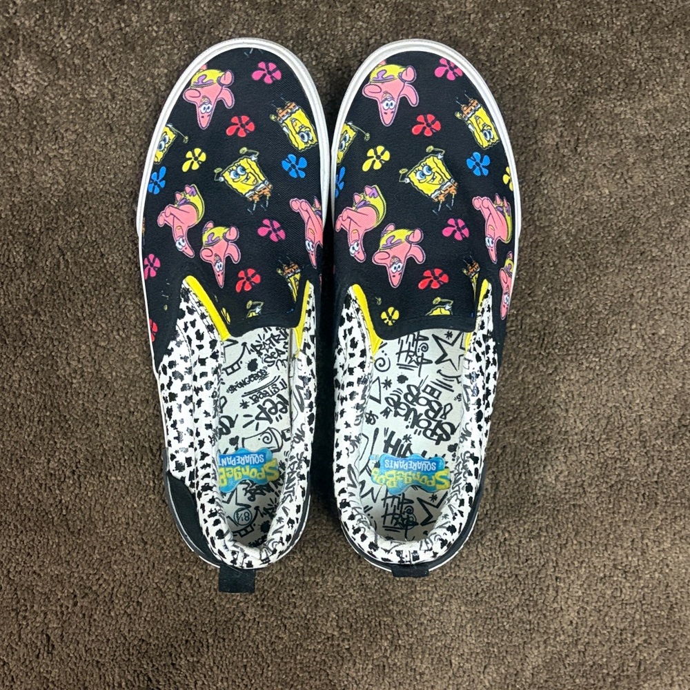 **SOLD**SpongeBob SquarePants Women's Sneakers - Black, Pink, and Yellow
